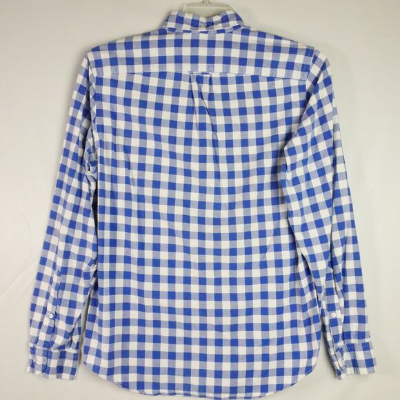 J Crew Oxford Mens Size S Blue and White Checked Button Down Shirt Long Sleeve - Picture 6 of 11
